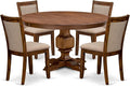 F3MZ5-50N-04 5-Pc Dining Room Set consists of a Pedestal Kitchen Table and 4 by LuxebyEastWestFurniture