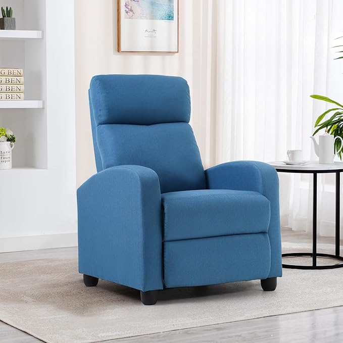 BestMassage | Recliner Chair | No Massage Function | Textile Blue | - Image 2