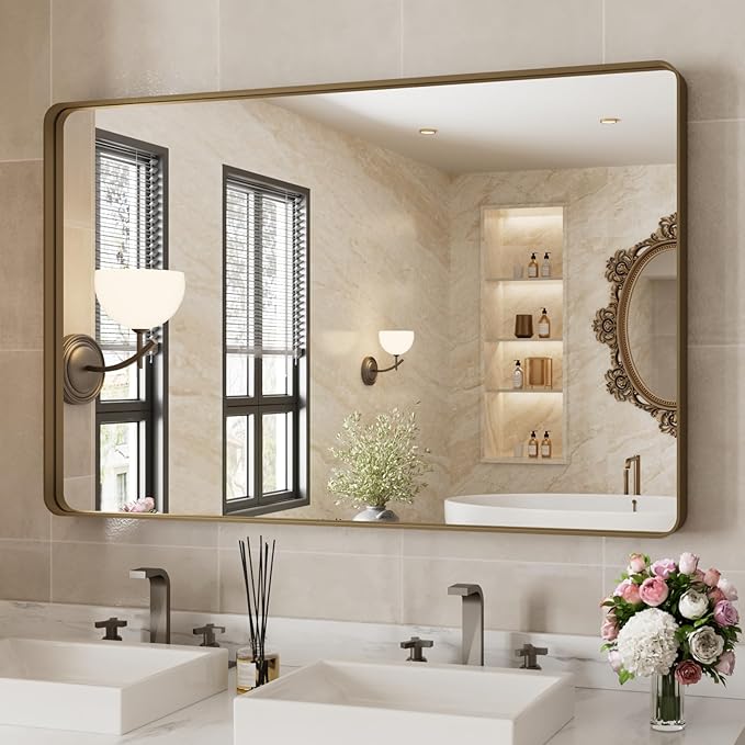 WEER 48x30 Inch Bronze Bathroom Mirror by WEER