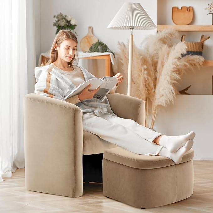 COLAMY Morden Velvet Barrel Accent Chair - Image 7
