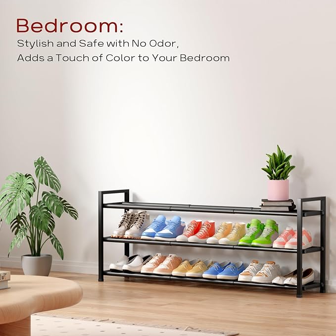 Bumusty 3-Tier Long Expandable Shoe Rack - Image 6