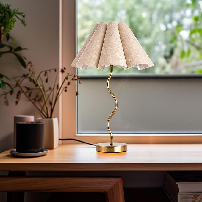 KUNJOULAM Small Table Lamp, Bedside Nightstand Lamp - Image 2