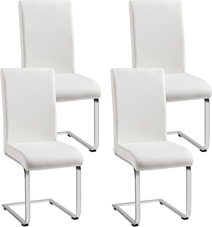 Yaheetech Dining Chairs Set of 4 Modern Faux Leather Upholstered Dining Room by Yaheetech
