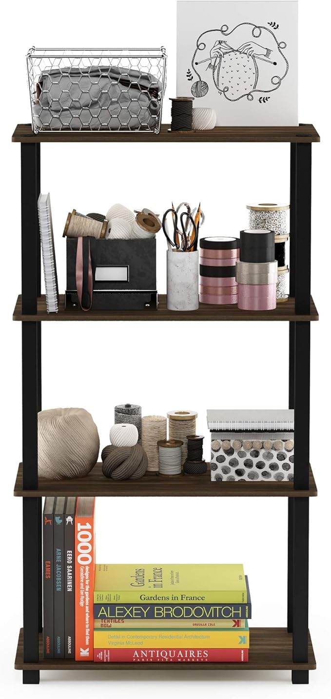 Furinno Turn-N-Tube 4-Tier Multipurpose Shelf Display Rack, Square Tube - Image 3
