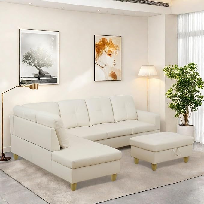 Sectional Couch with Ottoman Storage, L Shaped Sofa Furniture Sets, Modern by ChicFurnit