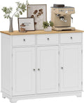 HOMCOM Sideboard with Solid Wood Countertop, Modern Kitchen Storage Cabinet by HOMCOM