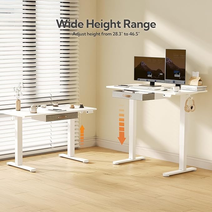 Seang Standing Desk with Drawer, 3 Memory Height Settings with Cable Grommets & - Image 7