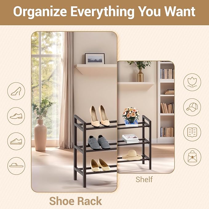 Haddockway Bamboo Shoe Rack for Closet, Free Standing Shoe Organizer - Image 5