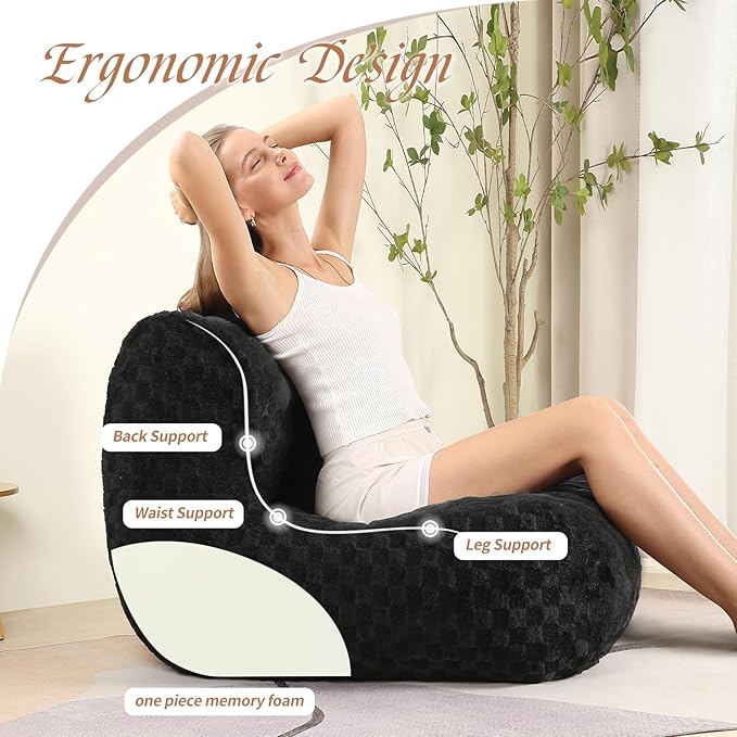 Bean Bag Chairs for Adults, Comfy Floor Sofa - Image 5