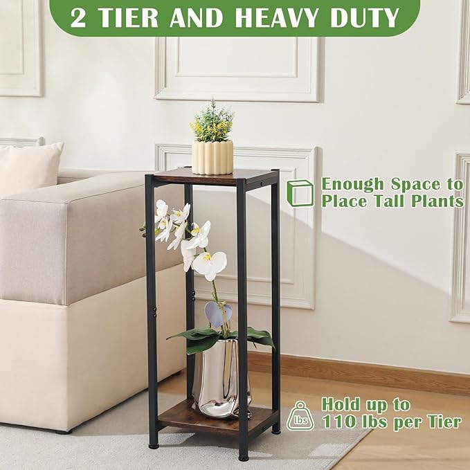 Tall Plant Stand Indoor, 31 Inch Plant Stands, 2 Tier Metal Plant Stand - Image 4