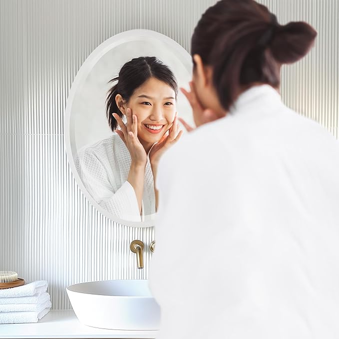 OVALCREST - Oval Wooden Beveled Wall Mirror - Image 5