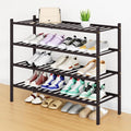 Smiry Shoe Rack, 4 Tier Long Bamboo Shoe Organizer, Stackable Free Standing by Smiry