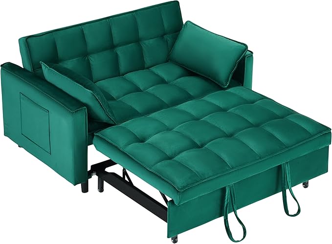 Ball & Cast 55" Convertible Sofa Bed, 3 in 1 Sleeper Sofa W/Pull-Out Bed - Image 12