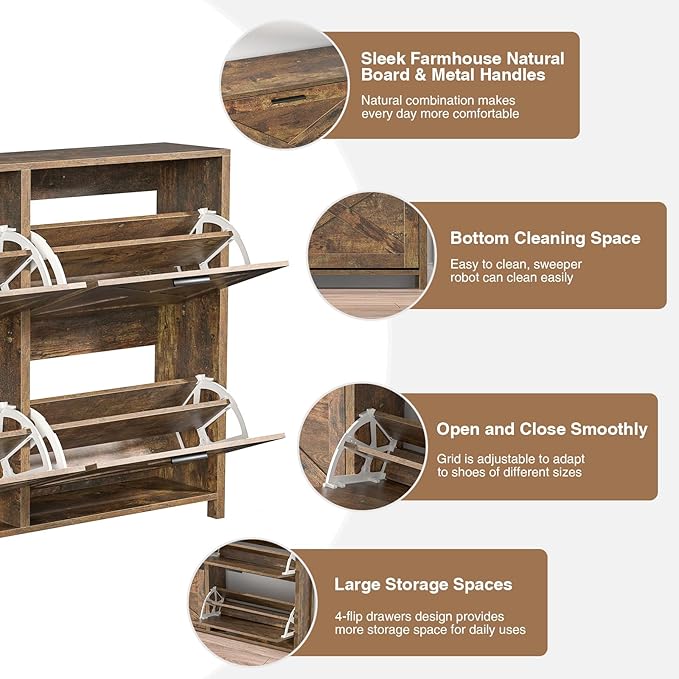 47" W Large Shoe Storage Cabinet - Image 6