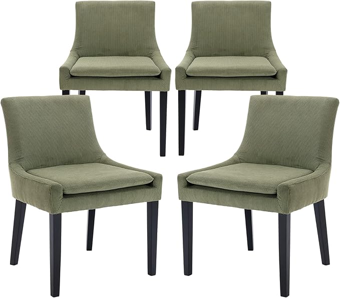 COLAMY Modern Dining Chairs Set of 4, Upholstered Corduroy Accent Side Chairs by COLAMYINC