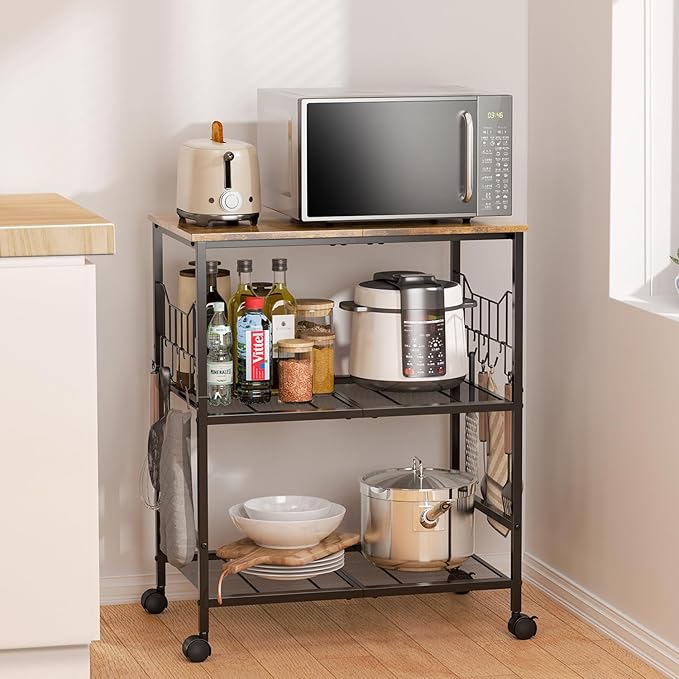 Rolling Kitchen Microwave Cart - Image 4