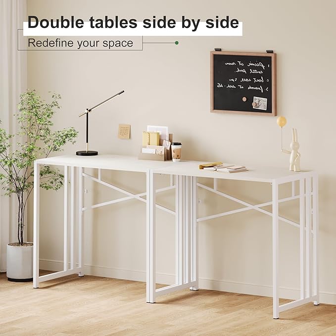 35 inch Small Folding Desk, Writing Gaming Computer Camping Desk - Image 8
