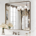 WEER Bronze Bathroom Mirror 36x36 Inch, Farmhouse Oil Rubbed Frame by WEER