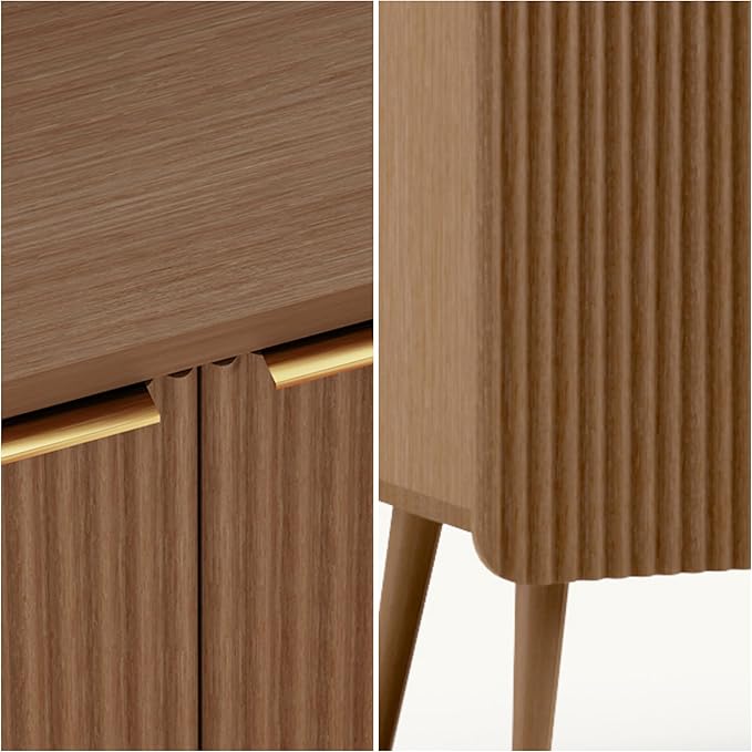 Buffet Cabinet, Sideboard Fluted Cabinet Modern Kitchen Buffet Storage Cabinets - Image 5