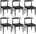 Yaheetech Dining Chairs Set of 6 Mid Century Modern Leather Dining Room Chairs by Yaheetech