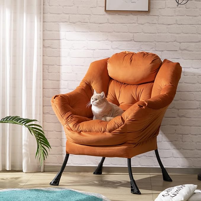HollyHOME Modern Fabric Large Lazy Chair, Accent Oversized Comfy Reading Chair - Image 2