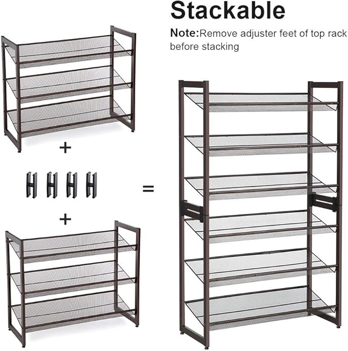 SONGMICS Shoe Rack, 6-Tier Shoe Organizer, Metal Rack - Image 7