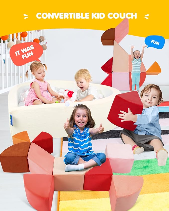 Kids Play Couch, 2-in-1 Heart-Shape Kids Plays Sofa - Image 8