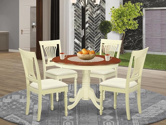 East West Furniture HLPL5-BMK-C 5 Piece Modern Dining Table Set Includes a - Image 7