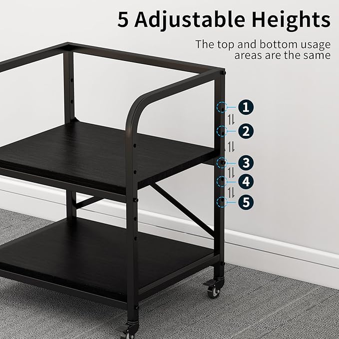 2 Tier Large Printer Stand, 20 x 20 Inches Printer Table - Image 3