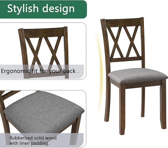 Dining Table Set, Wooden Kitchen Table Set - Image 3