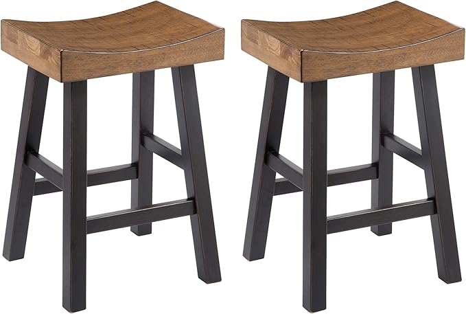 Signature Design by Ashley Glosco Farmhouse 25.5" Counter Height Saddle Barstool by SignatureDesignbyAshley