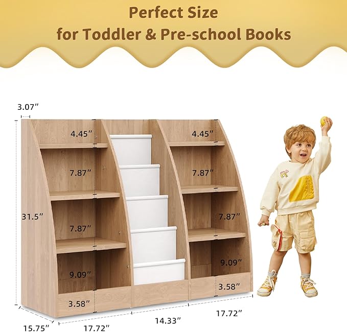 4 Tier Kids Bookshelf, 4 Layer Sling Kids Book Shelf - Image 6