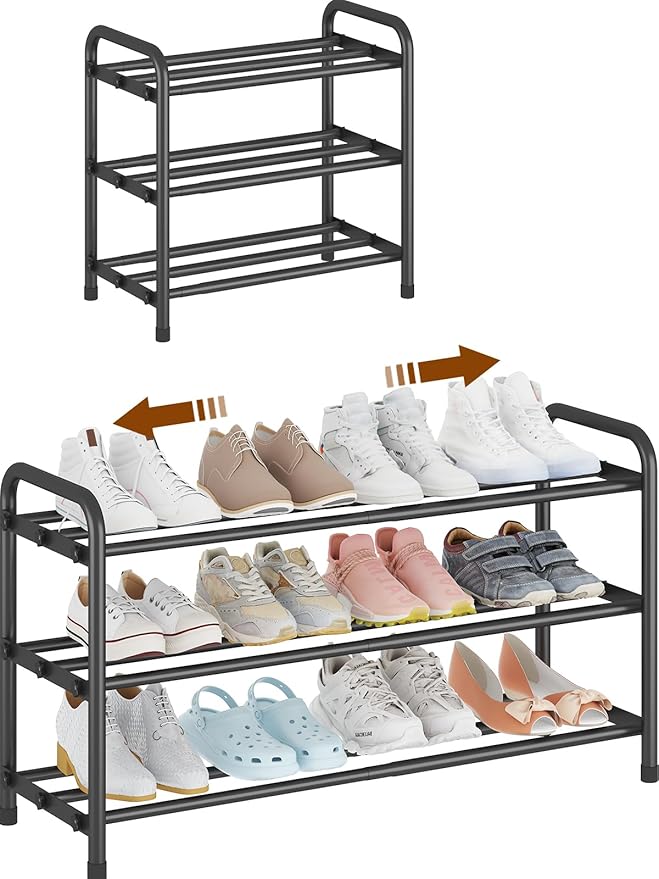 KANAV Expandable Shoe Rack Organizer – 3-Tier Shoe Shelf by Shoeracks