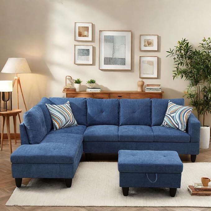 97" L Shaped Sectional Couch, Modern 4 Seat Modular Sectional Sofa - Image 6