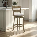 Armen Living Blair 26 in. Putty Brown Counter Height Rubberwood Swivel Barstool by ArmenLiving