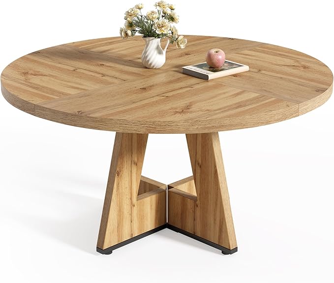 LITTLE TREE Round Dining Table for 4-6 People, 47 Inches by LITTLETREE