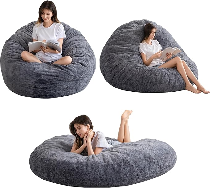 BYBYME 3 in 1 Bean Bag Chair, Convertible Chair Folds from Bean Bag to Lounger - Image 8