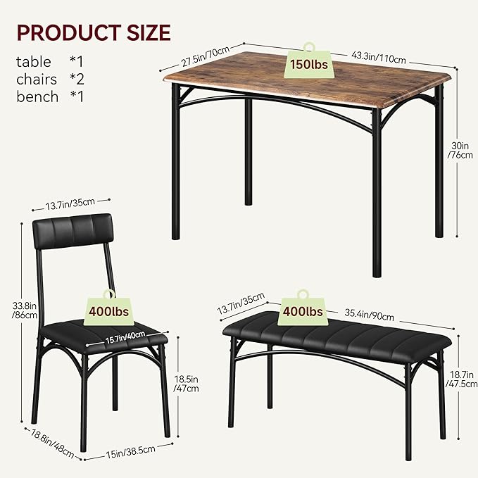 GAOMON Dining Table Set for 4 - Image 2