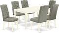 East West Furniture CAEL7-LWH-07 7 Piece Modern Dining Table Set Consist of a by EastWestFurniture