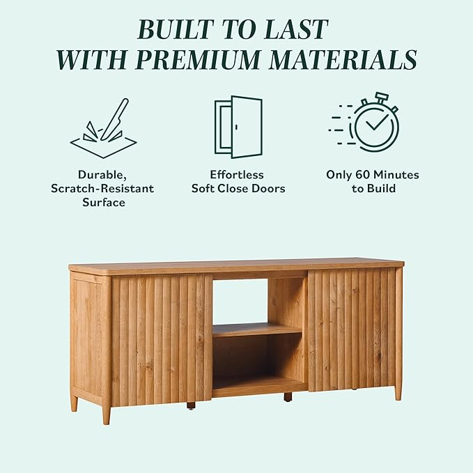Walker Edison Scandinavian Reeded TV Stand - Image 6