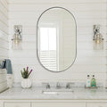 ANDY STAR Brushed Nickel Oval Bathroom Mirror, 20x33 inch Pill-Shaped Mirror by ANDYSTAR