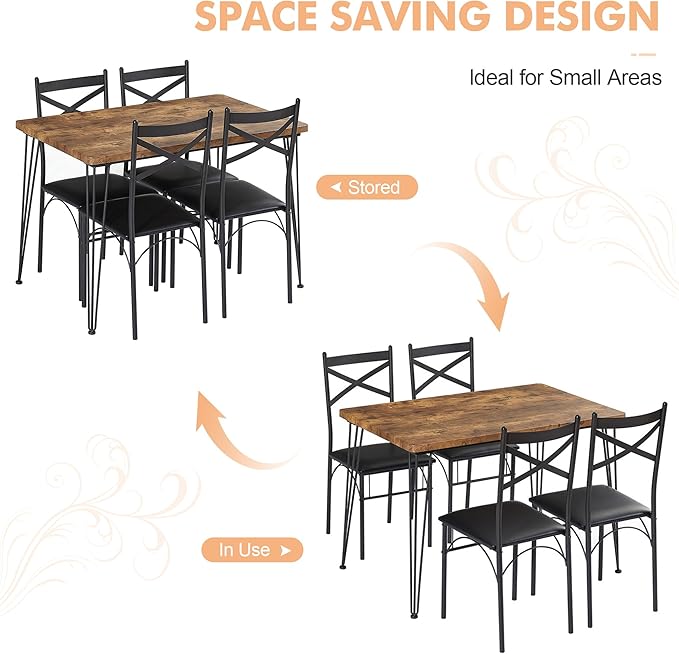 VECELO Kitchen Dining Room Table Set - Image 8