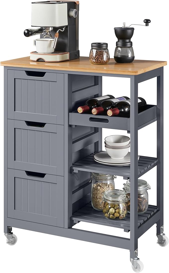 Yaheetech Kitchen Island Cart on Wheels - Image 2