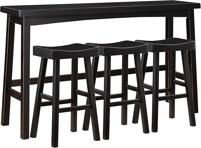 Lexicon Bar Table Set for 3, Small Kitchen Table Set Kitchen Island Table - Image 2