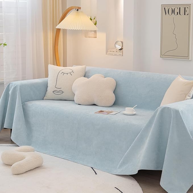 STACYPIK Waterproof Sky Blue Loveseat Couch Cover - Image 7
