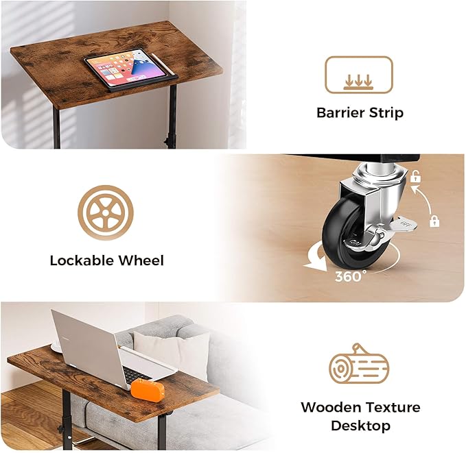 COMHOMA Small Standing Desk Adjustable Height & Tiltable Tabletop, Mobile Stand - Image 7