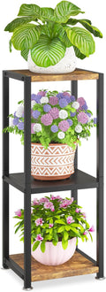 KMOTASUO 3 Tier Tall Plant Stands Indoor, 31 Inch Metal Wood Corner Plant Stand by KMOTASUO