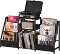 LELELINKY Black End Table, Record Player Stand by LELELINKY