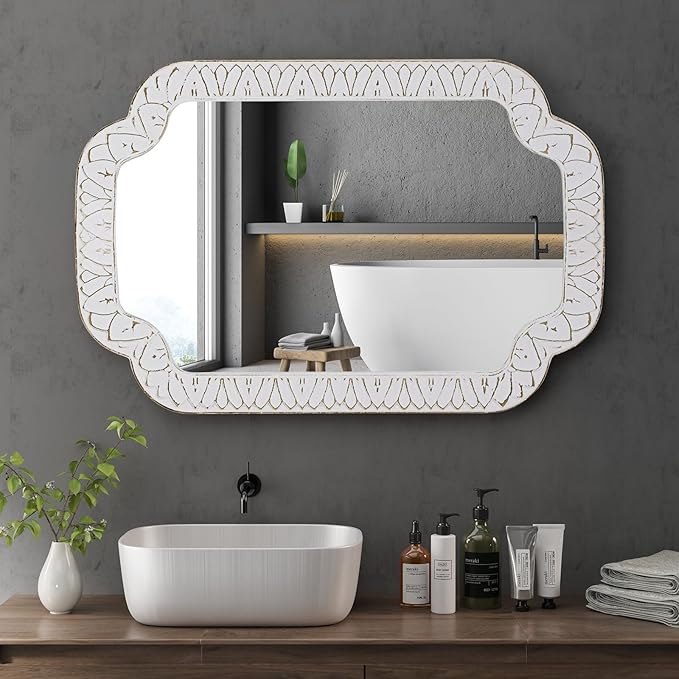 36x24 Inch Scalloped Wall Mirror - Image 2