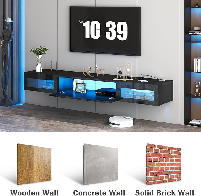 Floating TV Stand, Floating Wall Mounted TV Shelf - Image 3